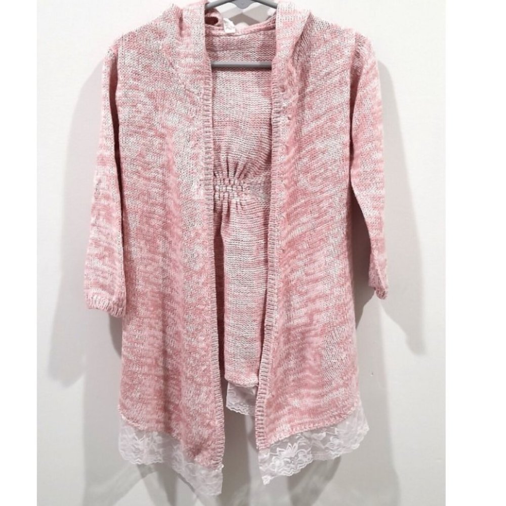 Love at First Sight Pink Hooded Cardigan Girl’s Size 2T